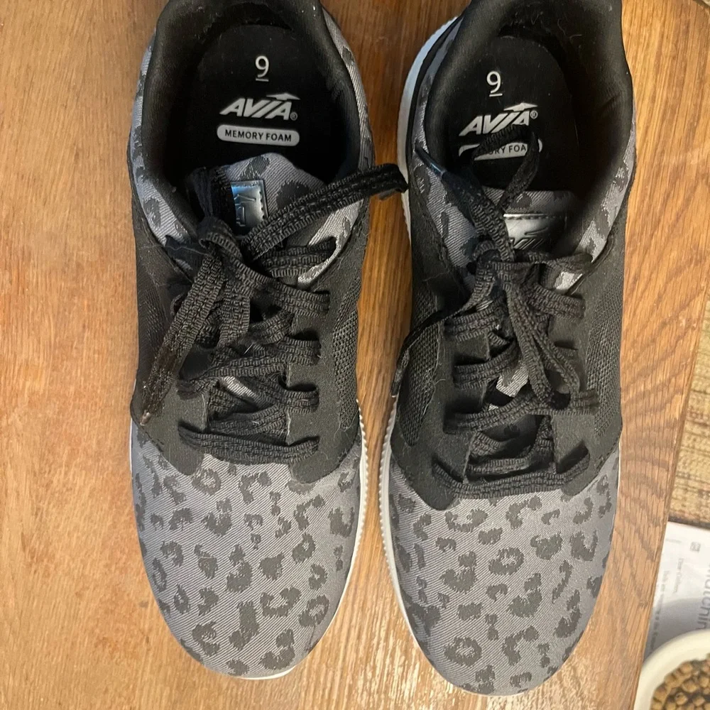 Avia Black and Gray Leopard Print Sneakers - Picture 5 of 5